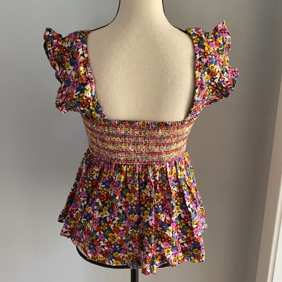 NWT UO Charlotte Smocked Ruffled Babydoll Top - Picture 6 of 10